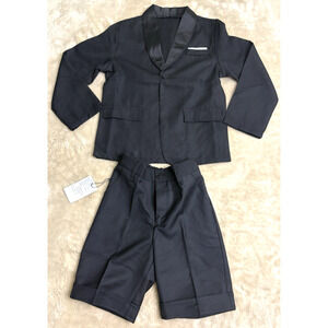 Boy Black Tuxido Suit Todles Size 6Y 2piz